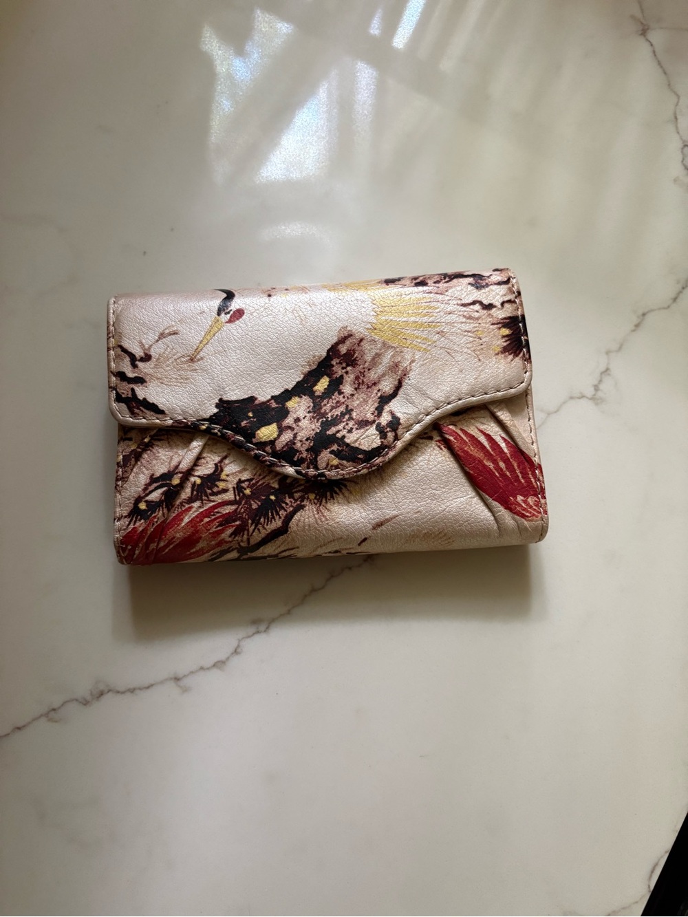 Lucky Brand Cream Printed Fold Wallet